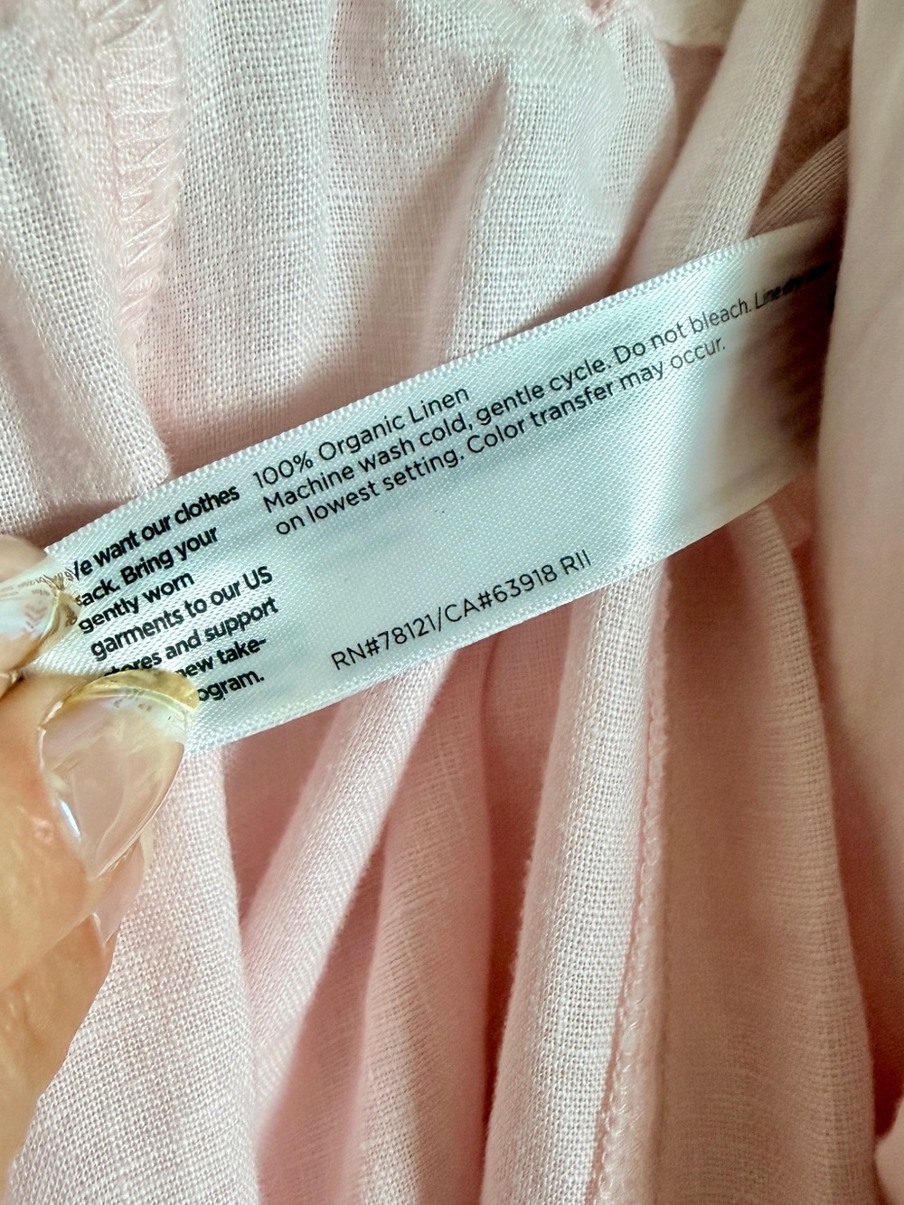 Eileen Fisher 100% Linen Soft Pink Lantern Pants - Picture 6 of 8